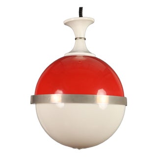 Vintage Pendant in 2-Tone Aluminium and Plastic, Italy, 1970s For Sale