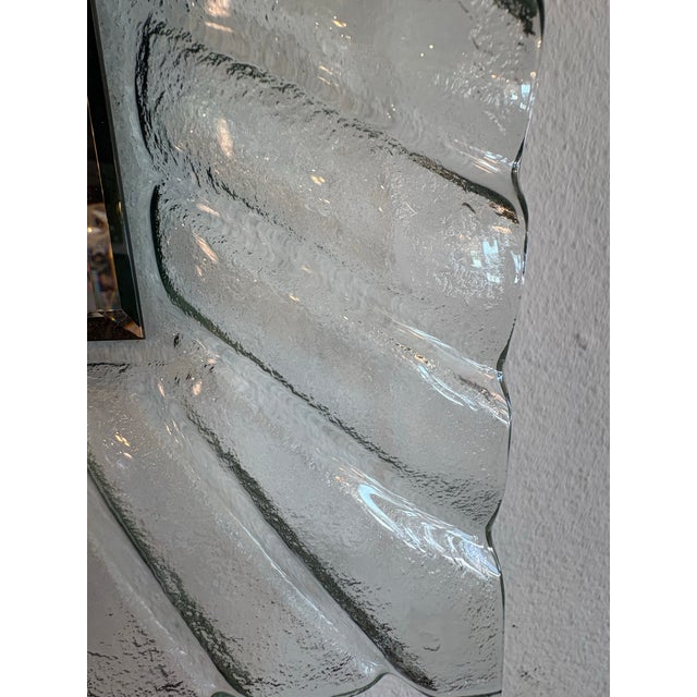 Vintage Pair of Italian Murano Wavy Ruffle Scalloped Glass Wall Mirrors For Sale In West Palm - Image 6 of 11