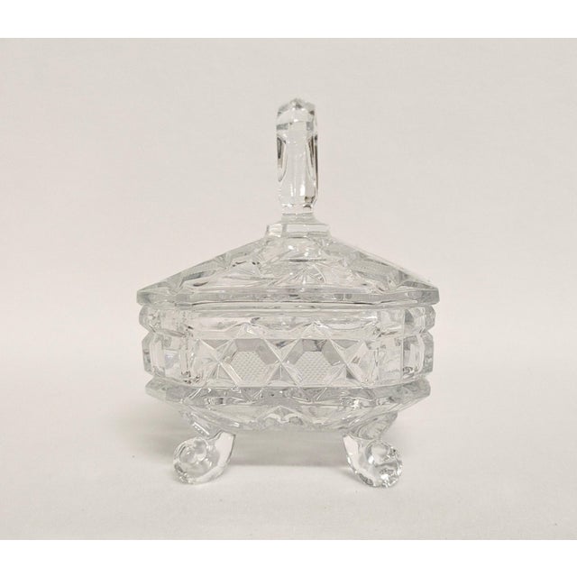 1970s Lidded Cut Crystal Candy Dish For Sale - Image 9 of 9