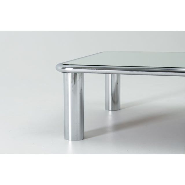 Silver Sesann Mirrored Coffee Table by Gianfranco Frattini for Cassina, 1960s For Sale - Image 8 of 11