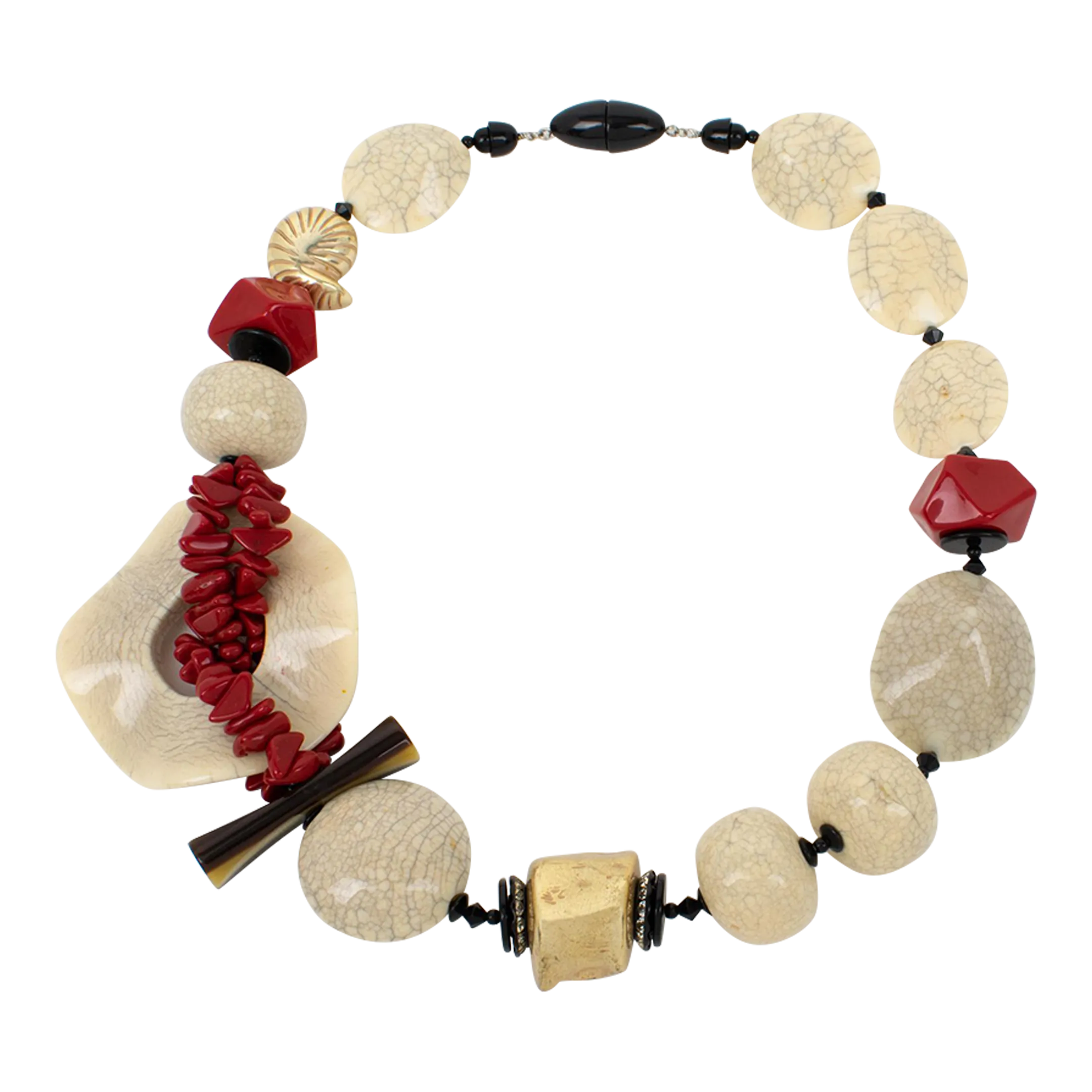 Angela Caputi ビーズネックレス Angela Caputi Japanese Inspired Oversized Resin Necklace