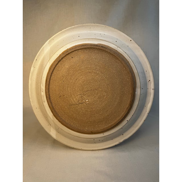 Organic Modern Studio Art Pottery Decorative Plate, Lavender, Smoky Gray, Burgundy Red For Sale - Image 9 of 10
