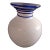 1980s Blown Spatter Bud Vase With Spiral Cobalt Blue Rigaree For Sale