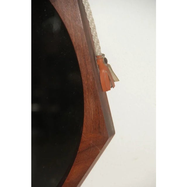 Mid-Century Modern Octagonal Rosewood Mirror, 1950s For Sale - Image 3 of 8