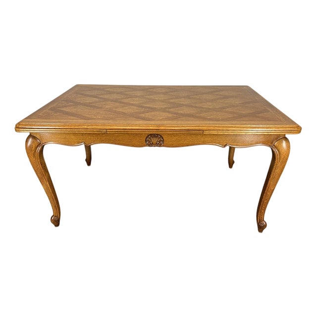 Dining Table Vintage French Louis Xvi Carved Oak Extendable Table Lot 4582 For Sale