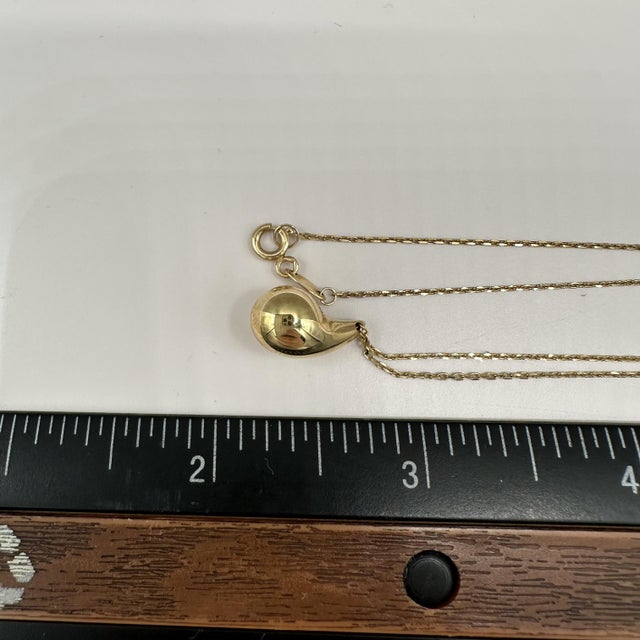 Teardrop Necklace 10kt Yellow Gold 18in Hollow New For Sale In New York - Image 6 of 6