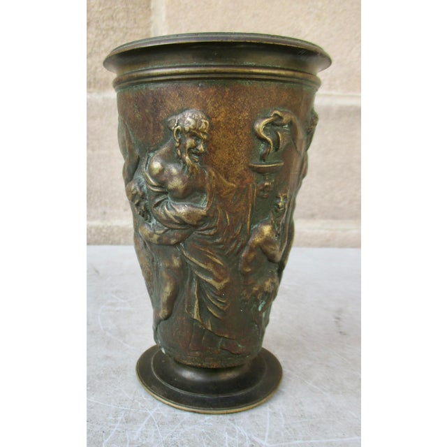Classical Roman Antique Bronze Neo-Classic Cup by Oudin Early 19th France For Sale - Image 3 of 8
