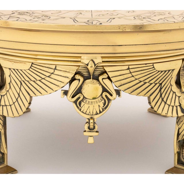 Metal Egyptian Revival Brass Tazza For Sale - Image 7 of 10