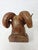 1960s Vintage 1966 Hand Carved Wood Bighorn Sheep Ram's Head 9" Tall Signed Orren Hutter Calif For Sale - Image 5 of 14