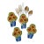 Vintage Needlepoint Sunflower Flatware Bouquet Pocket Holders, Set of 4 For Sale