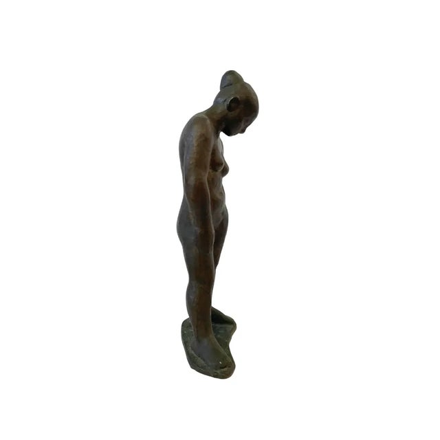 Mid-Century Modern Vintage Iron Female Sculpture For Sale - Image 3 of 6