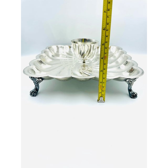 Vintage F. B. Rogers Silverplate Square Claw Foot Shrimp Server For Sale - Image 10 of 12