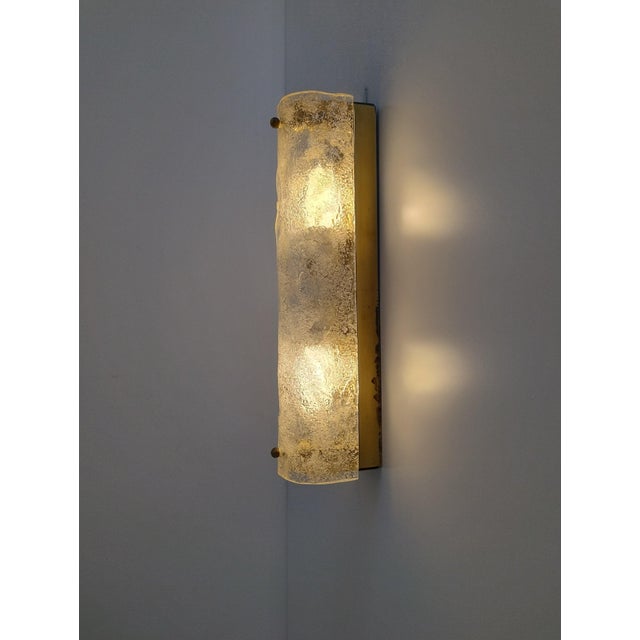 Murano Eis Glass Wall Scone from Hillebrand Lighting, 1970s For Sale - Image 4 of 18