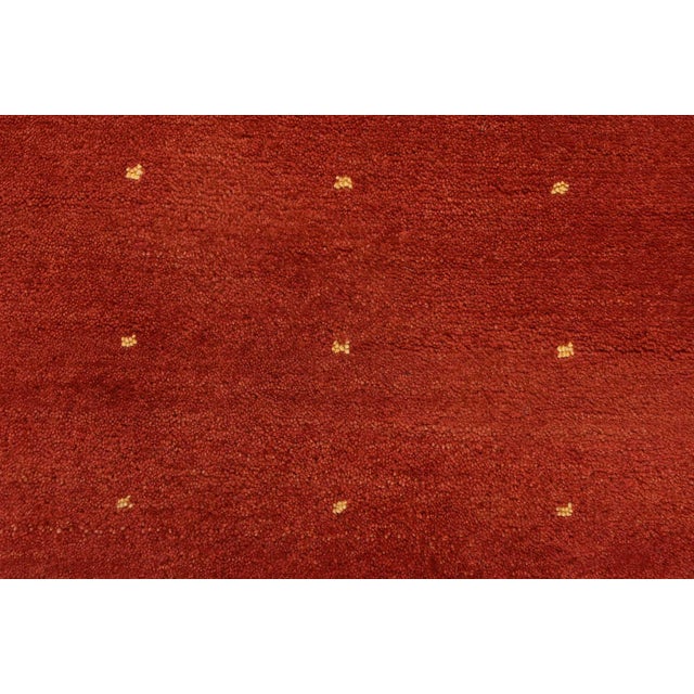 Textile Gabbeh Runner 3’1” X 9’11” Red Wool Contemporary Hand-Knotted Oriental Rug For Sale - Image 7 of 13