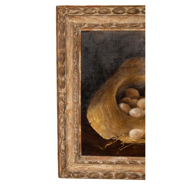 Framed Oil on Canvas "Eggs in a Straw Hat" For Sale - Image 11 of 12