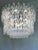 ISchenographic contemporary chandelier in Venini style. Transparent Poliedri element of Murano glass, fruit og hight...