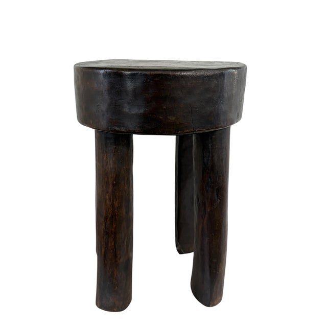 1980s African Vintage Wood Milk Stool Hehe Gogo People Tanzania 14.25 " H For Sale - Image 5 of 10