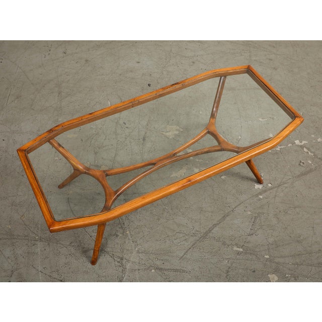 Wood Vintage Midcentury Brazilian Wood and Glass Coffee Table For Sale - Image 7 of 11