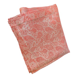 Damask Print Linen Tablecloth For Sale