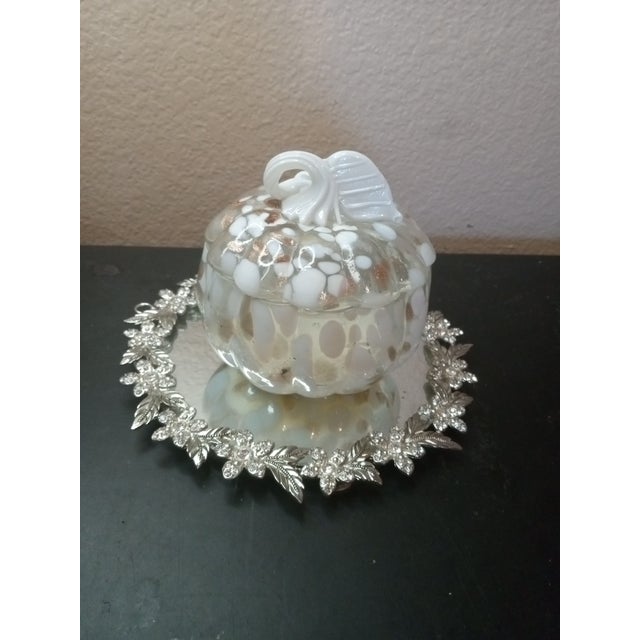 GORGEOUS Art Glass 5" Pumpkin Canister Candy Dish This 5" Pumpkin Canister Candy Dish is a stunning piece made from clear...