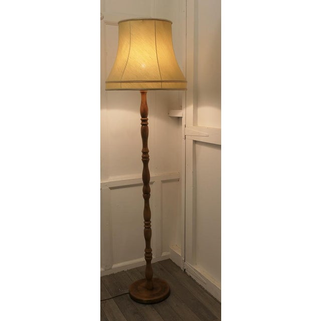 Turned Beech Floor Standing Lamp For Sale - Image 4 of 8