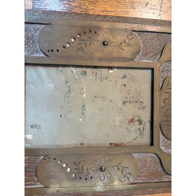 Art Deco French Brass Picture Frame, Circa. 1910 For Sale - Image 3 of 14