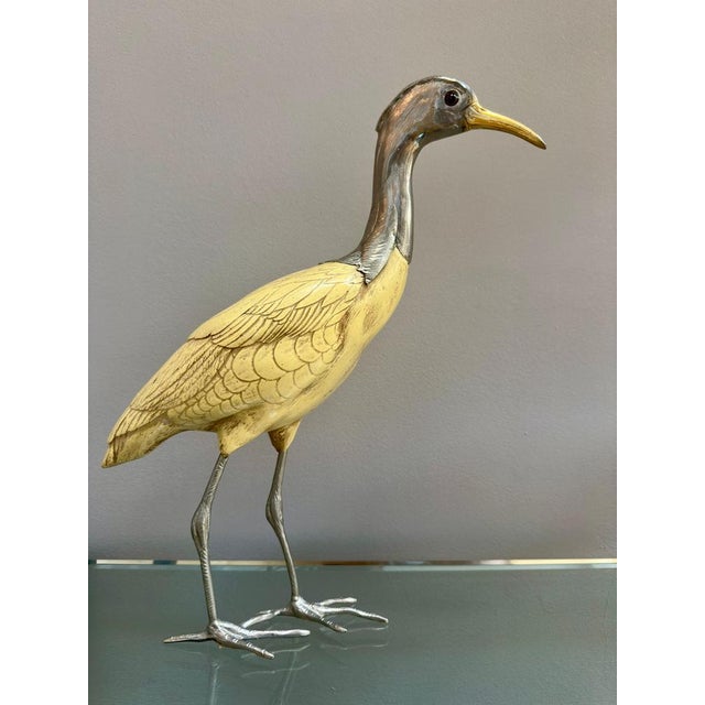 Hollywood Regency Vintage Ibis Bird Sculptures by Elli Malevolti, 1950, Set of 2 For Sale - Image 3 of 16