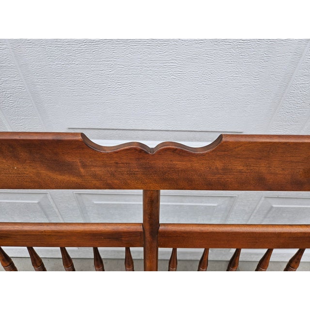 Ethan Allen Heirloom Maple Bench - Three Seat For Sale - Image 11 of 15