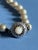 Vintage Mid Century Glass Faux Pearl Necklace With Filigree Box Clasp For Sale - Image 12 of 12