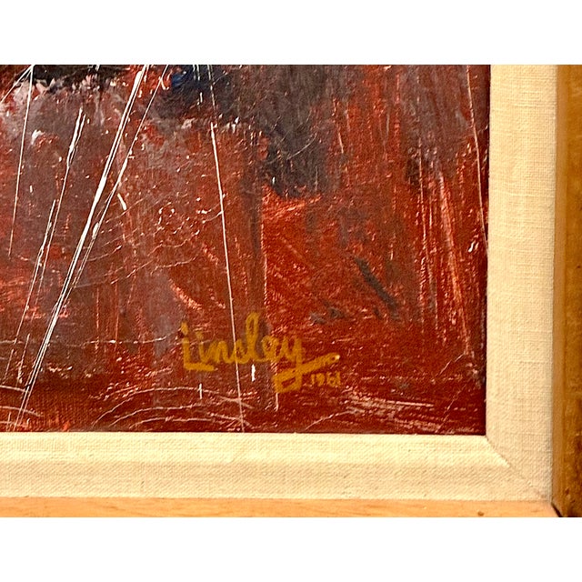 Textile Mid 20th Century Abstract Action Painting in Vibrant Colors For Sale - Image 7 of 9