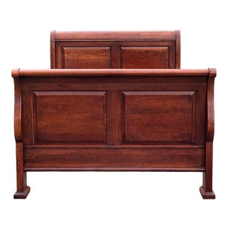 Lexington Furniture Solid Cherry Queen Size Sleigh Bed For Sale