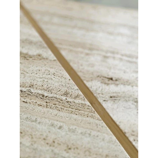 Large Italian Brutalist Geometric Travertine Coffee Tables from Up & Up, Set of 2 For Sale - Image 12 of 16