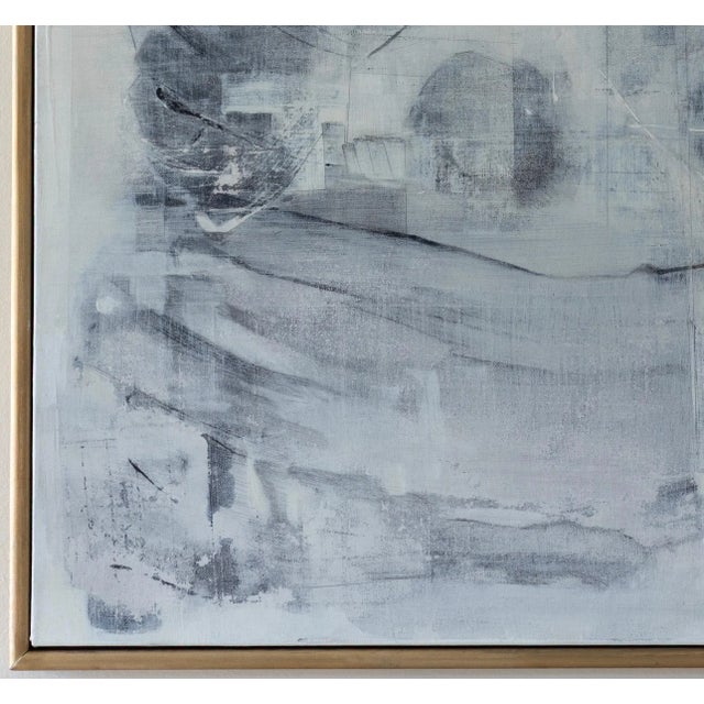 2010s 2018 “Contact” Large Black, White and Gray Acrylic on Canvas by Sandy Walker For Sale - Image 5 of 8