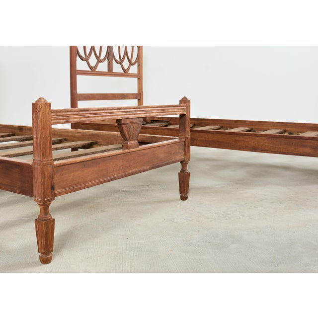 Pair of Italian Neoclassical Style Carved Bed Frames For Sale - Image 12 of 18