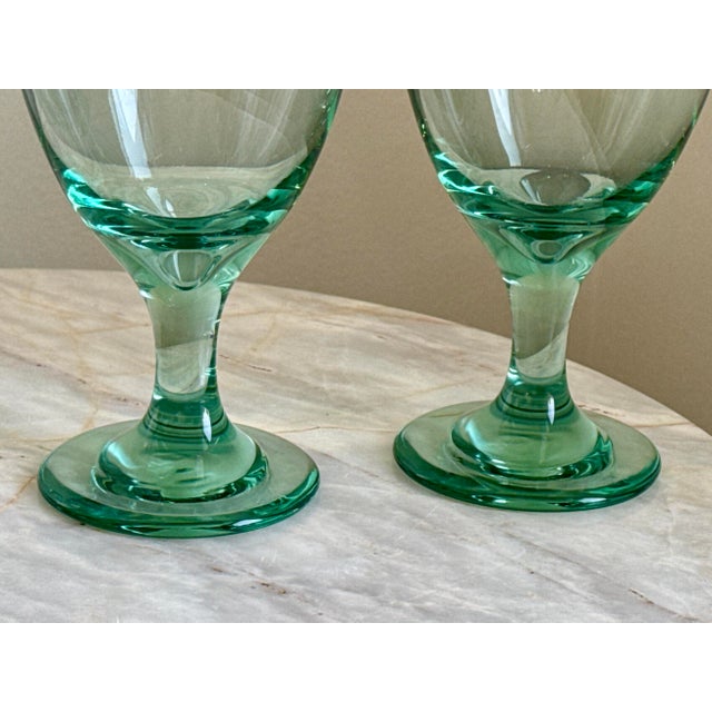 Late 20th Century Libbey Green Goblets - Set of 4 For Sale - Image 5 of 6