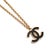 Metal Chanel CC Gold Plated Black Enamel Rolo Chain Pendant Necklace For Sale - Image 7 of 9