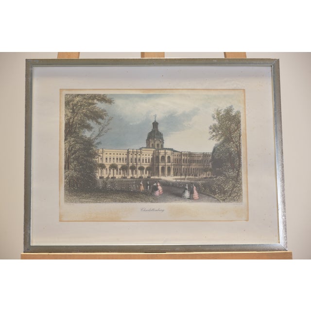Steel Engraving, Charlottenburg Palace, Berlin Veduta by A. Carse, Circa 1855 For Sale - Image 4 of 4