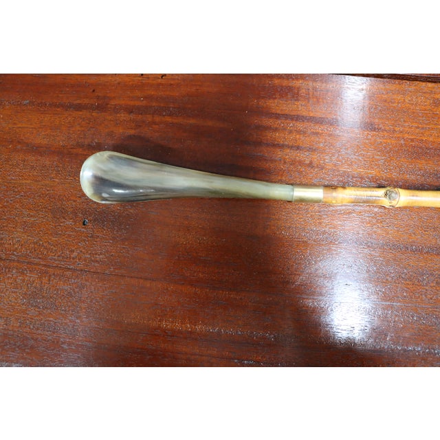 Rustic Bamboo & Horn Shoe Horn For Sale - Image 3 of 7
