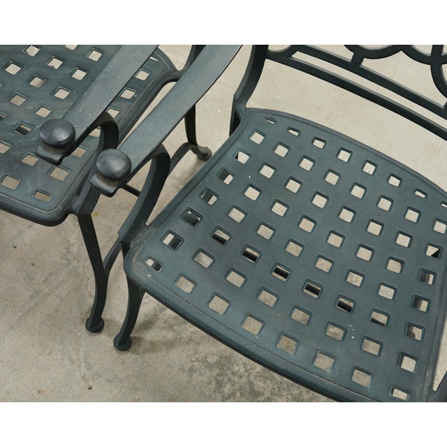 Set of Four Brown Jordan-Style Neoclassical Garden Armchairs For Sale - Image 13 of 18