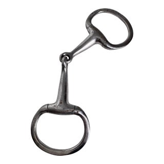 Vintage Equestrian Silver Hinged Snaffle Hit For Sale