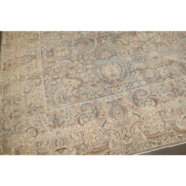Floral Antique Washed Persian Kerman rug no. j5328 For Sale - Image 10 of 11