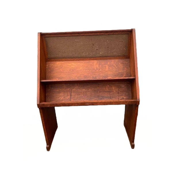 Early 20th Century Antique Oak Open Book Display Shelf For Sale - Image 9 of 9