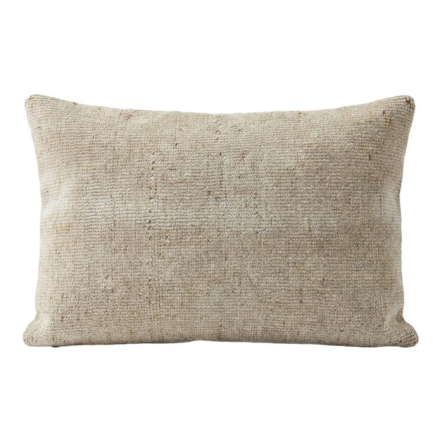 Turkish Oushak Lumbar Rug Pillow Cover 13'' X 20'' For Sale