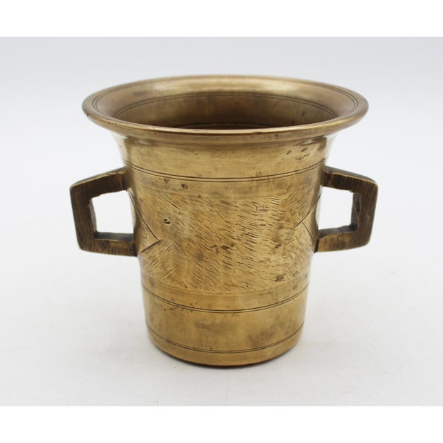 Late 19th Century European Brass Mortar and Pestle For Sale In Raleigh - Image 6 of 10