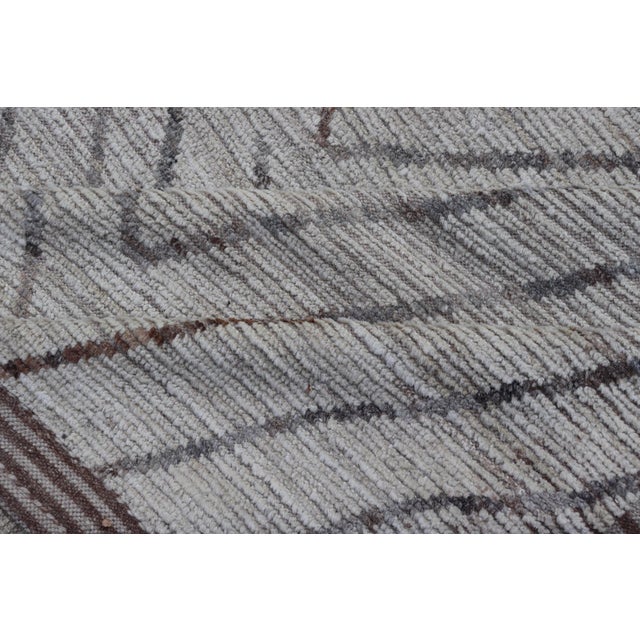 Fine Modern Rug in White & Light Brown Tones With Abstract & Geometric Design 12'6 X 15'9 For Sale - Image 11 of 11
