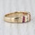 Modern 0.74ctw Ruby Diamond Ring 14k Yellow Gold Size 8.25 Stackable For Sale - Image 3 of 8