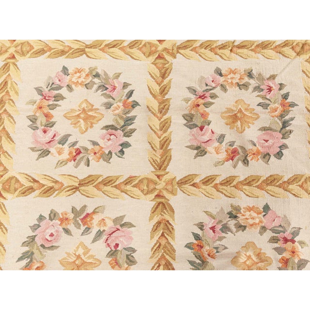 Aubusson Rug by Doris Leslie Blau Size: 8'10" × 14'7" (269 × 444 cm) Age: New Color: Cream, Gold, Green, Pink, Yellow...