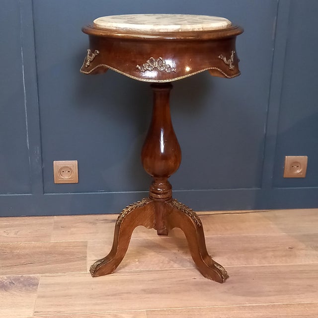 Metal French Wine Table with Marble Top, 1890s For Sale - Image 7 of 13