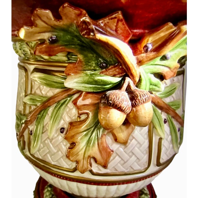 1990s Vintage Fitz & Floyd Equestrian Cache Pot For Sale - Image 5 of 10