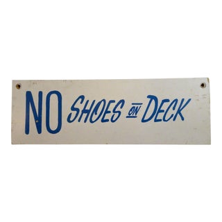 Vintage Nautical Hand Painted Sign For Sale
